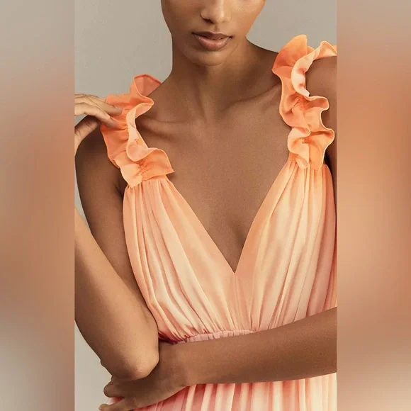 BHLDN Anthropologie V Neck Ombré Maxi Dress - worn once - Picture 5 of 12